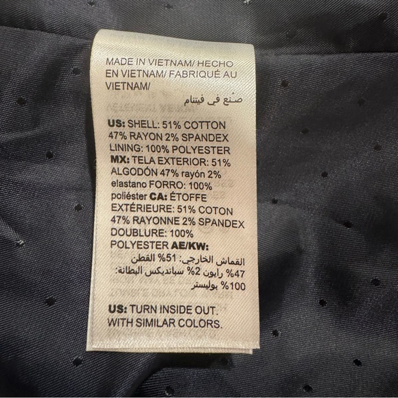 Women’s CHICO’S Navy Blue Velvet Jean Jacket Style Jacket  1Petite - Picture 9 of 10